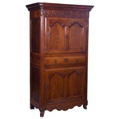 Louis XV Fruitwood Standing Man / Bonnetiere / Armoire