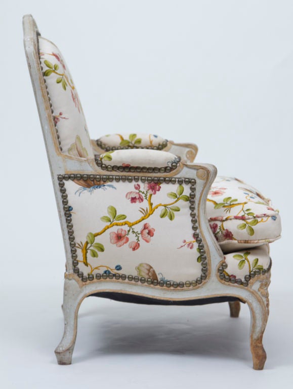 Gilt Childs Louis XV Style Painted Bergere Chair