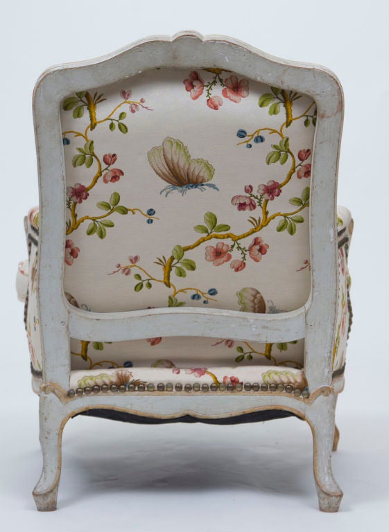 20th Century Childs Louis XV Style Painted Bergere Chair
