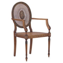 English Sheraton Style Fancy Painted Arm Chair
