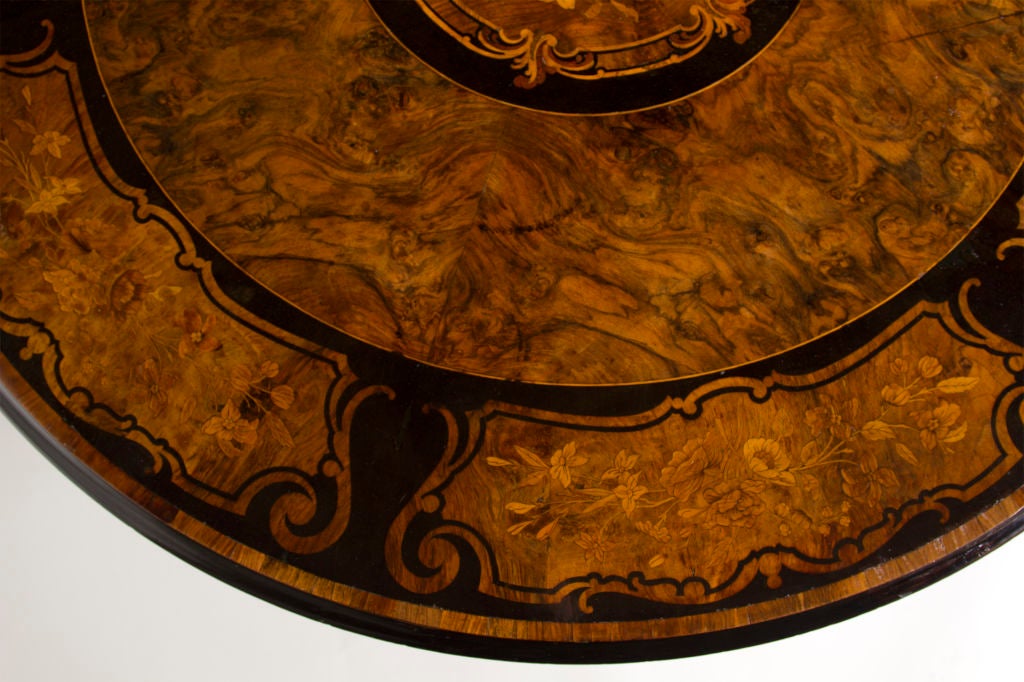 Fantastic Large Victorian Inlaid Round Center or Dining Pedestal Table In Good Condition In San Francisco, CA