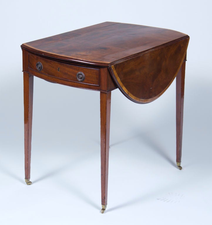 Early 19th Century English Georgian Period Inlaid Oval Pembroke Table