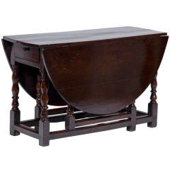 Antique English Oak Drop Leaf Table 5