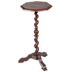 19th Century Walnut William and Mary Style Candle Stand