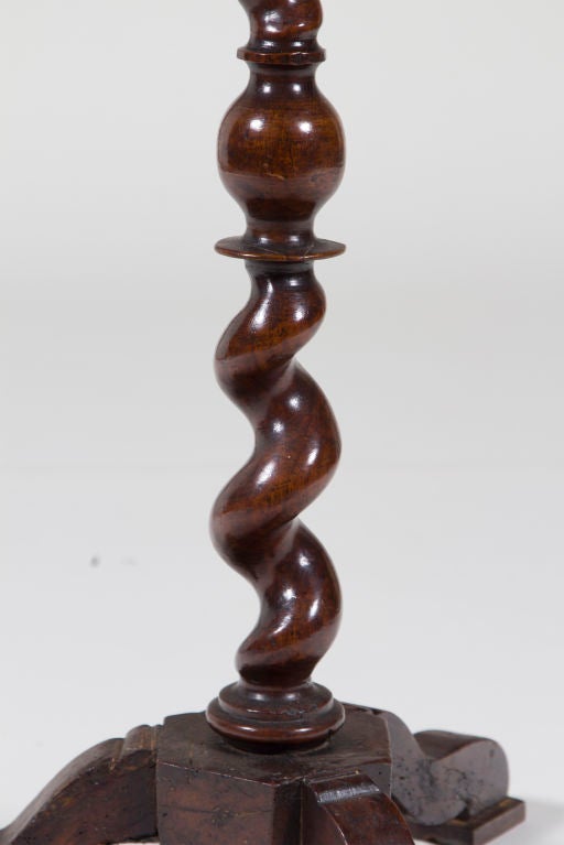 Wood 19th Century Walnut William and Mary Style Candle Stand