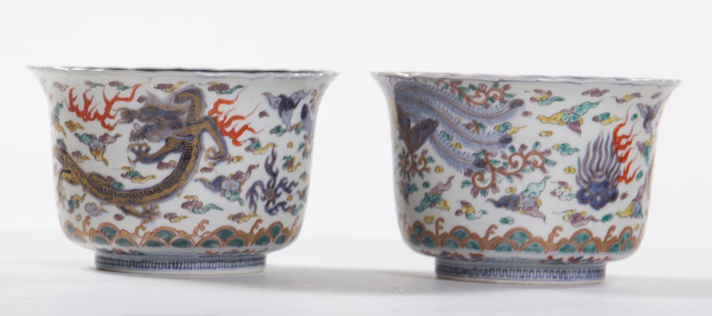 Japanese Rare Antique Pair of Imari Porcelain Cache Pots