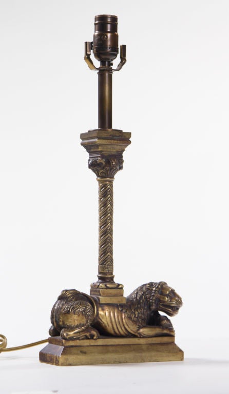 Venetian Bronze  Candlestick now a Lamp