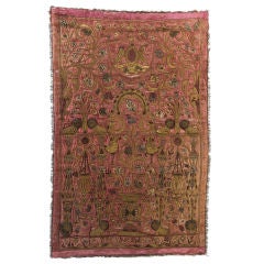 Antique Large Ottoman Silk & Embroderie Hanging