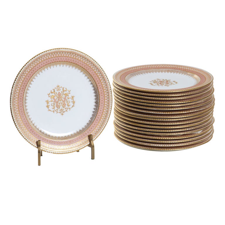 18 Jeweled Copeland Service Plates