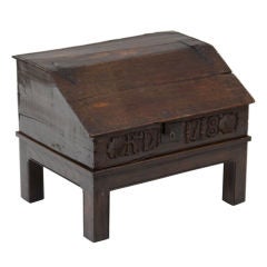 Antique English Oak Bible Box