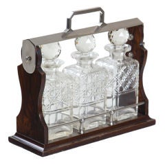Antique English Decanter Set & Stand (Tantalus)