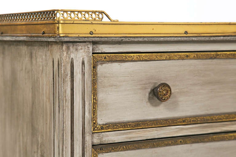 Pair of Small Marble Topped Commodes