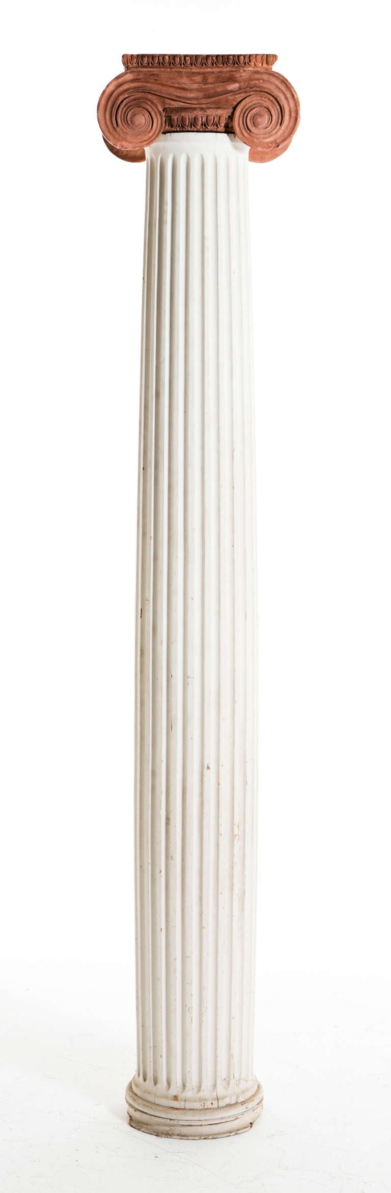 Large Antique Columns with Terra Cotta Capitals In Fair Condition In San Francisco, CA
