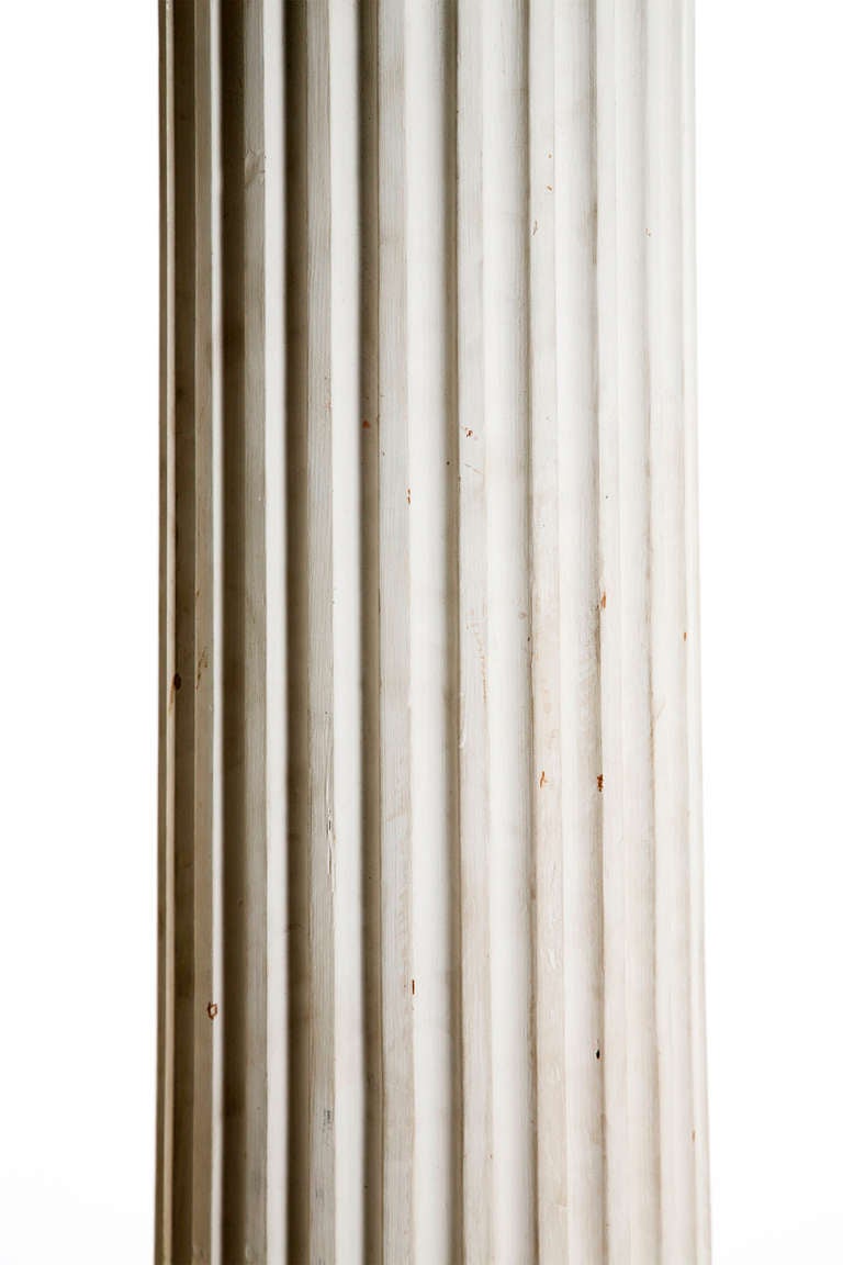 Wood Large Antique Columns with Terra Cotta Capitals