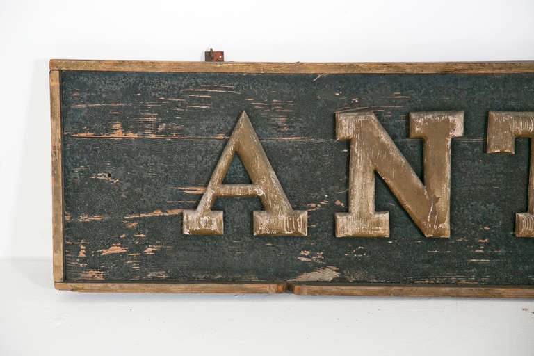 20th Century Large Vintage Antiques Store Sign
