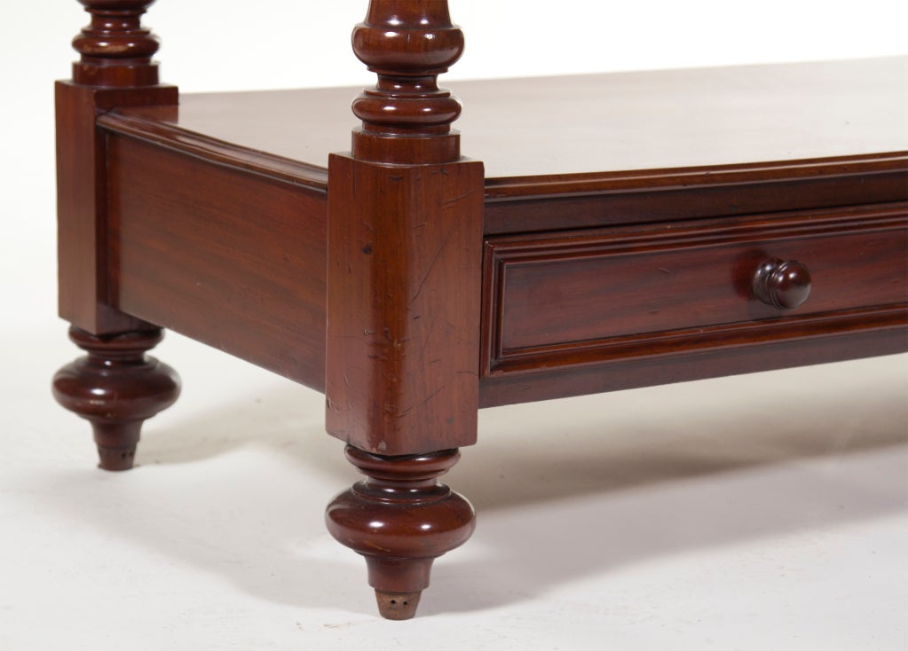 Wood English Mahogany Book Shelf / Server