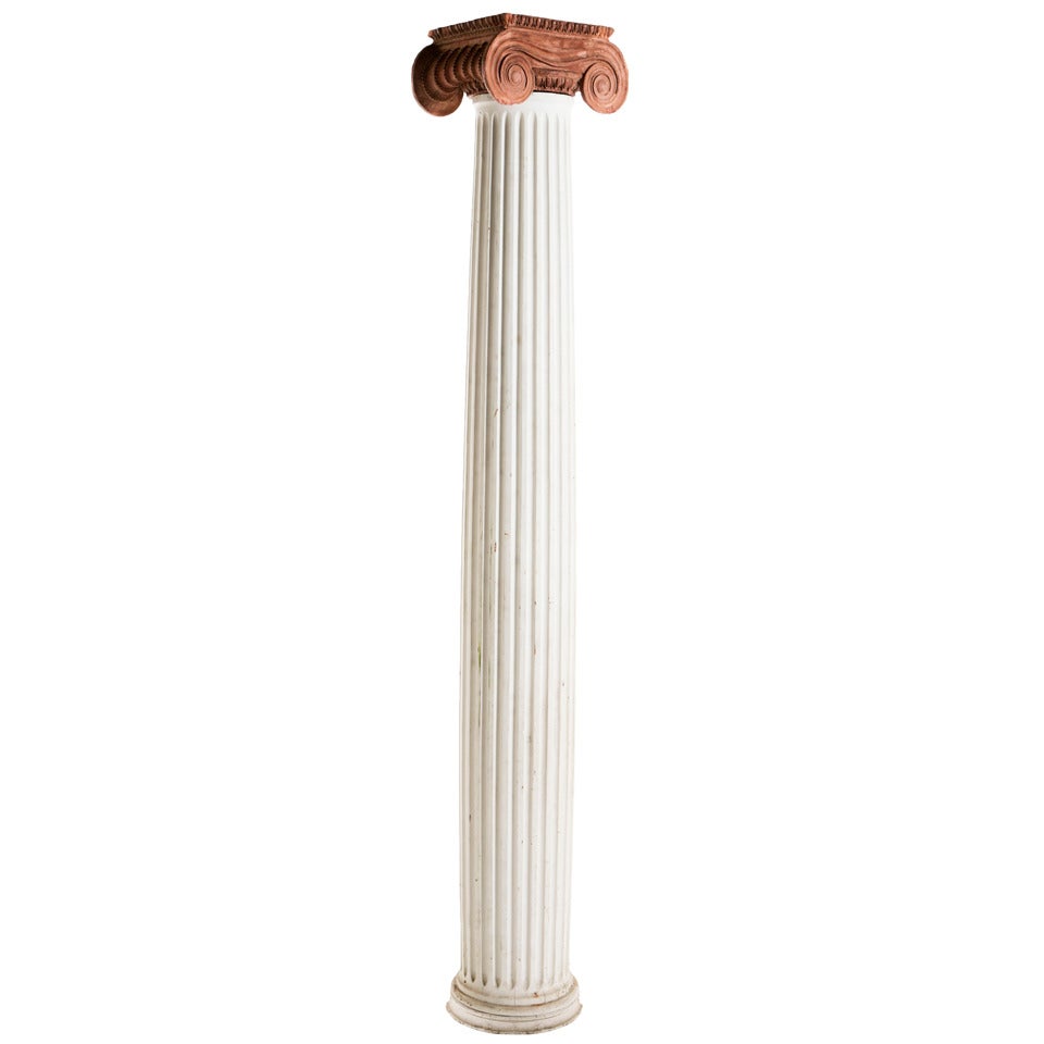 Large Antique Columns with Terra Cotta Capitals