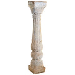 Carved and Painted Sandstone Columns