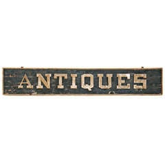 Large Vintage Antiques Store Sign