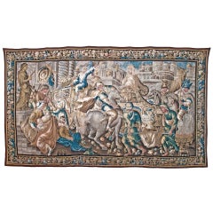 Antique 16th or 17th Century Flemish Tapestry of Caesar returning to Rome