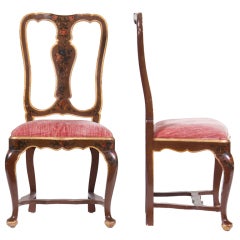 Pair of Vintage Venetian Painted Chairs