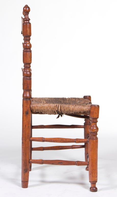 18th Century and Earlier Rustic Turned Side Chair