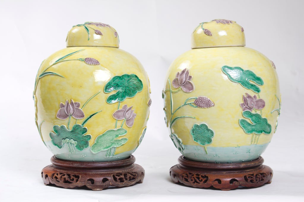 Porcelain Pair Chinese Ginger Jars