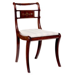 Regency Brass Inlaid Side Chair