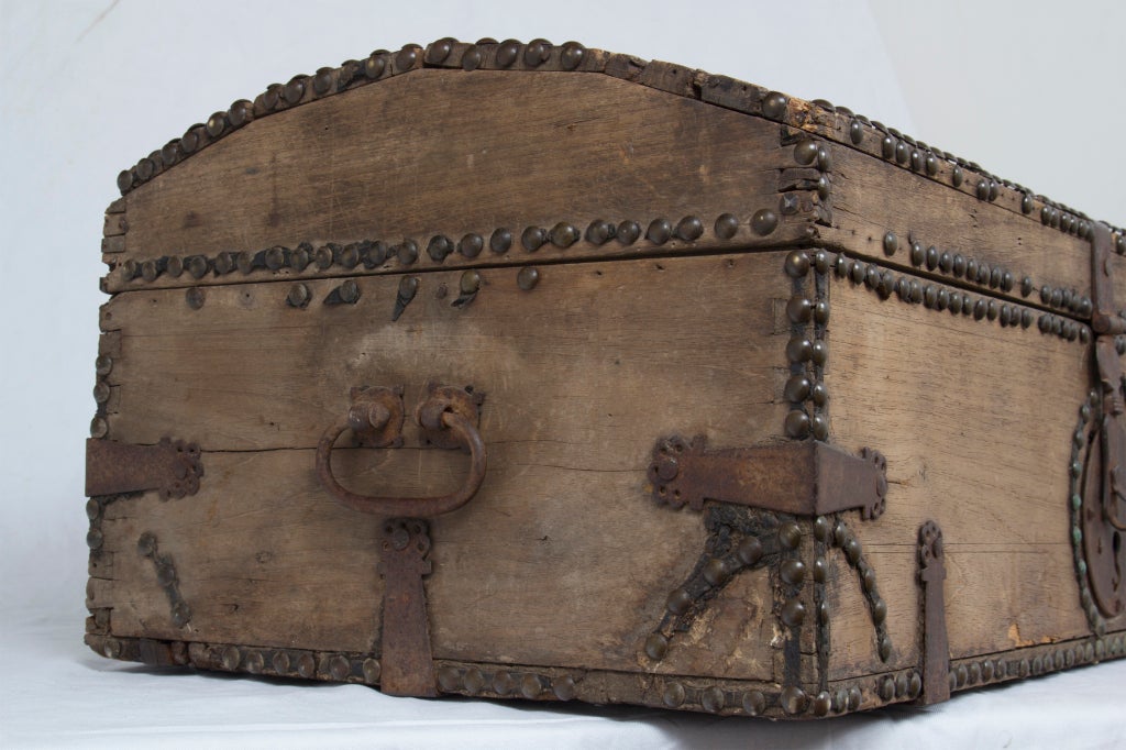 19th Century Small Spanish Colonial Trunk