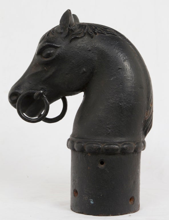 19th Century Antique Cast Iron Horse Hitching Post