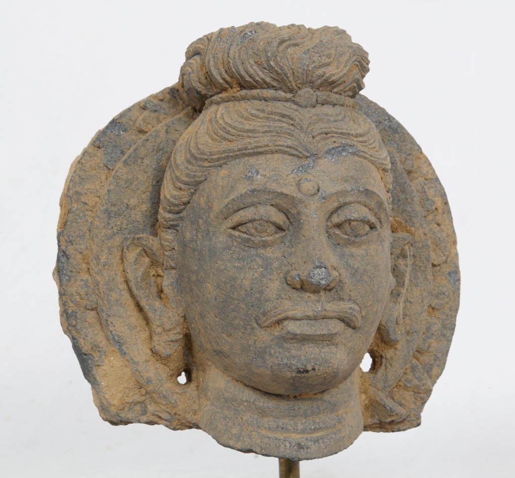 Central Asian Kushan Schist Head of Buddha