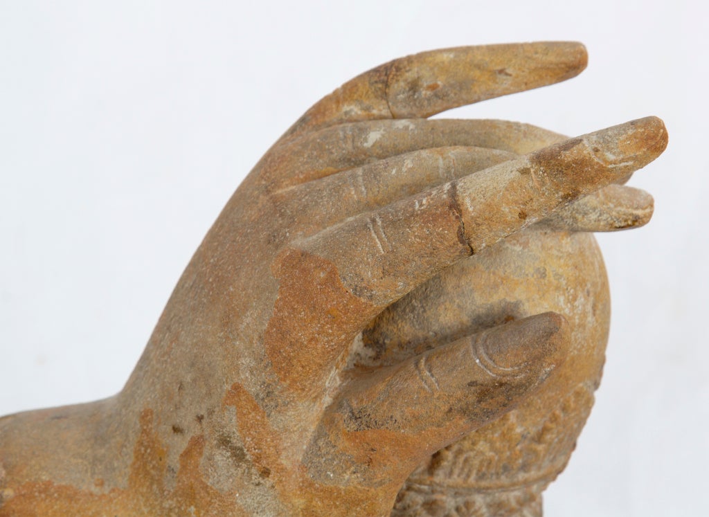 Sandstone Hand of Vishnu Holding the Cosmic Egg 1