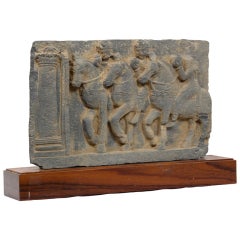 Rare Kushan Schist Frieze of Horses and Riders Rare Kushan Schist Frieze of Horses and Riders
