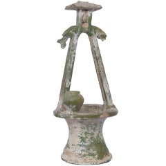 Antique Green Glazed Model of a Well