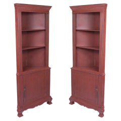 Pair of Painted Corner Cabinets