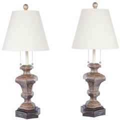 Pair of Vintage Silver Gilt Lamps