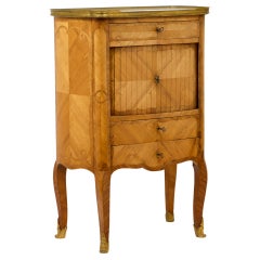 Antique French Kingwood and Marble Table, circa 1880