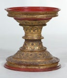 Thai or Burmese Lacquered Pedestal