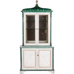 Faux Marble & Malachite Painted Cabinet