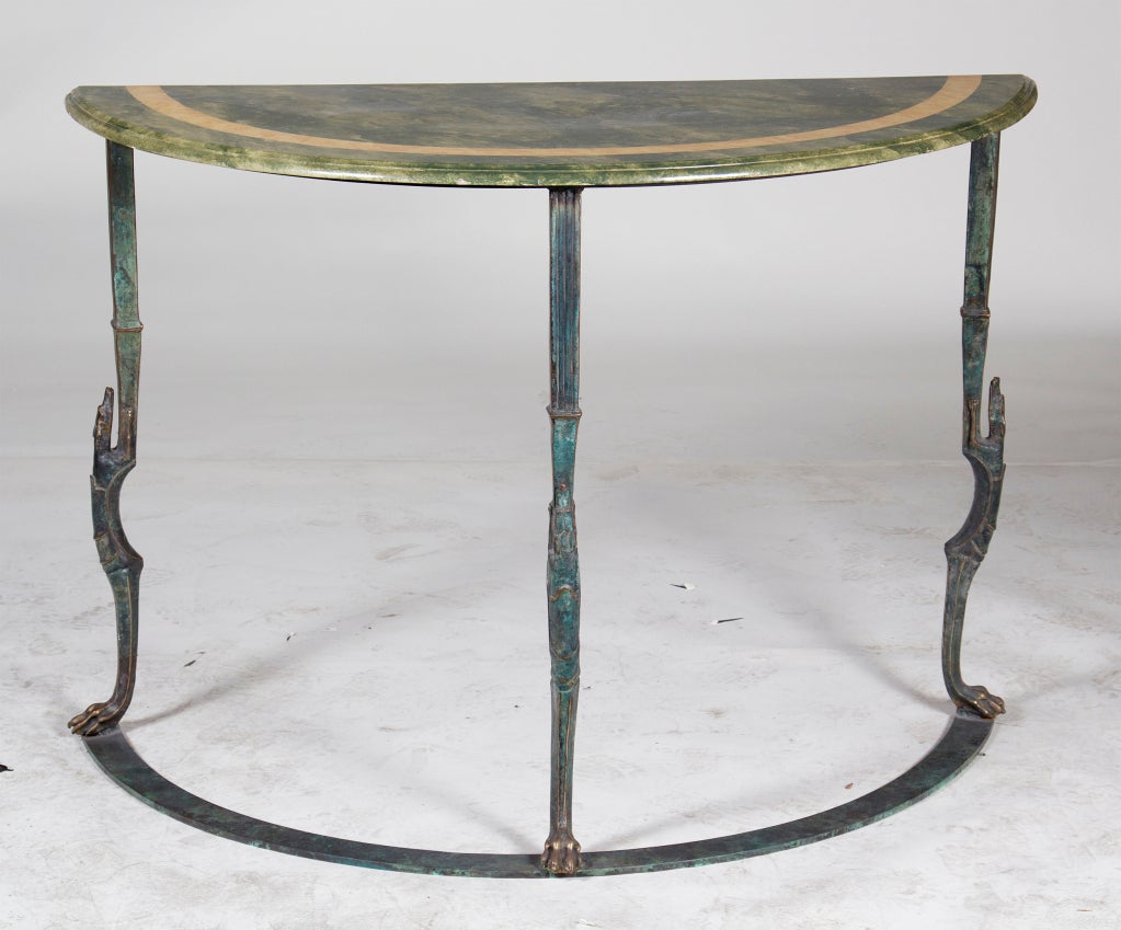 Pair of Vintage Bronze Demilunes