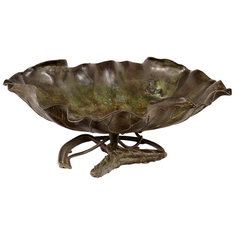 Meji Bronze Lotus Bowl