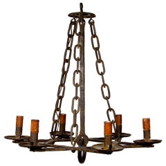 Used Unique 18th Century Wrought Iron and Gilt  Spanish Light