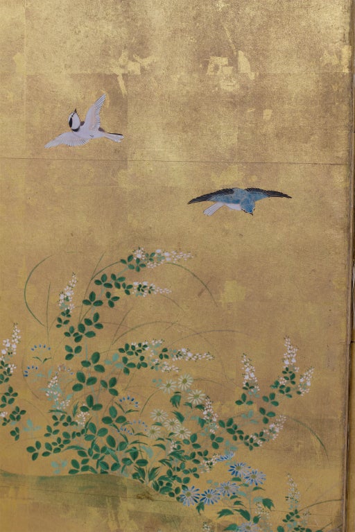 Japanese Edo Period Lacquered Screen