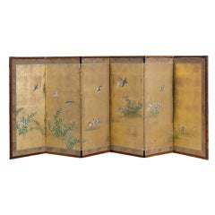 Edo Period Lacquered Screen