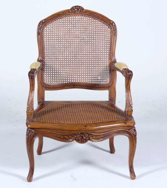 Upholstery French Walnut Arm Chair