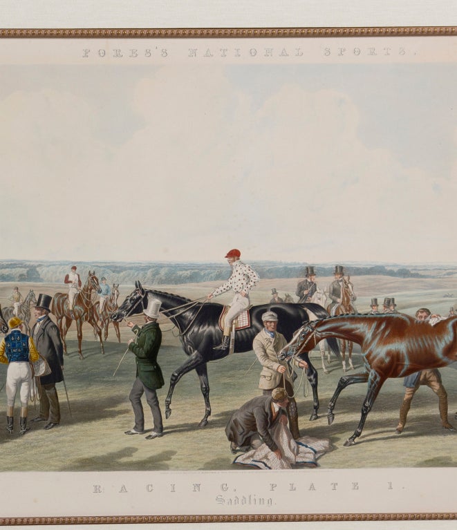 English Huge Old Horse Racing Print