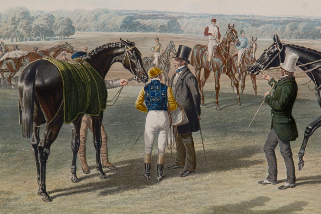 Huge Old Horse Racing Print 1