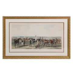 Huge Old Horse Racing Print