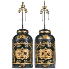 Antique Pair of Tea Cannister Lamps