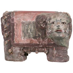 Large Japanese Carved Snow Lion